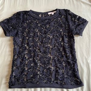 LOFT size small black lace shirt